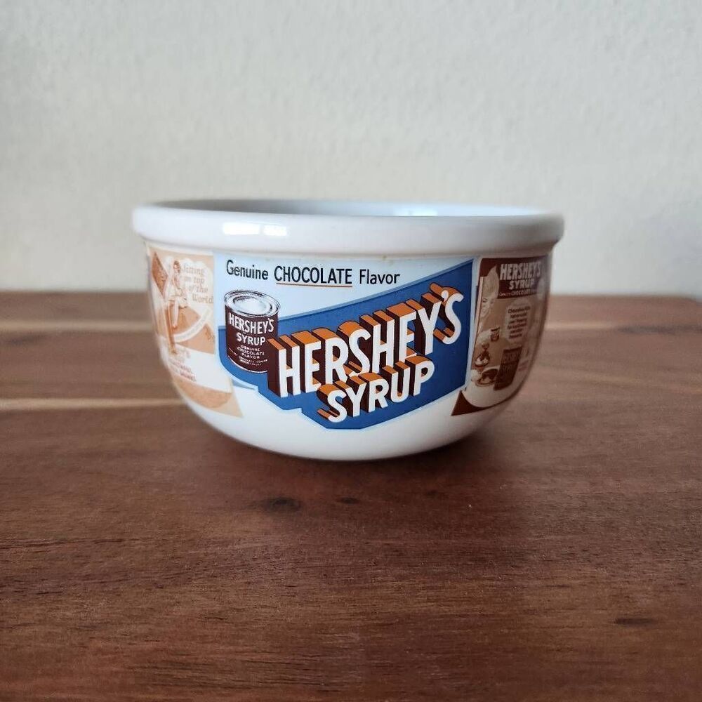 Hershey's chocolate syrup ice cream bowl ceramic stoneware collectors